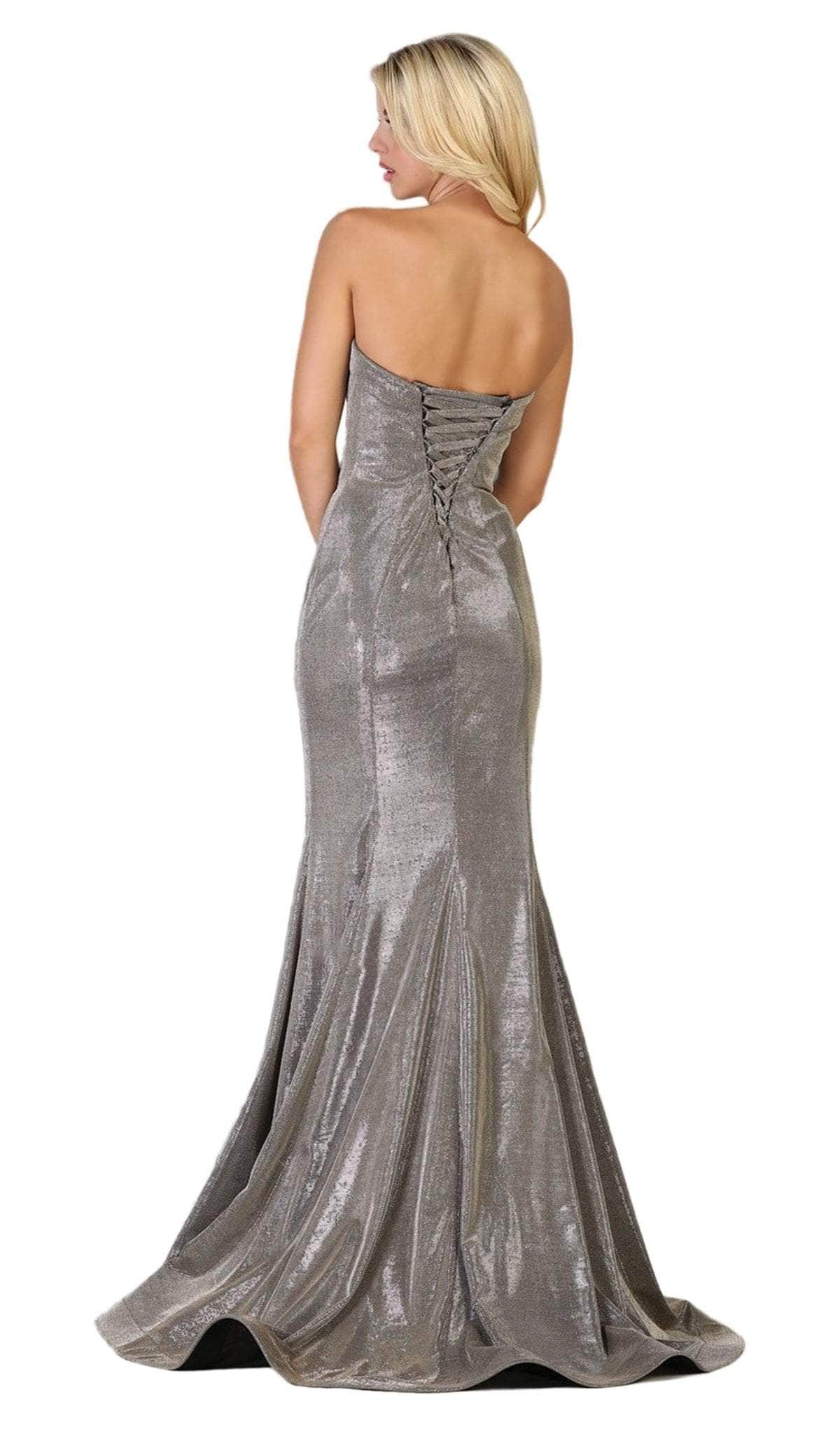 May Queen RQ7764 - Strapless Jeweled Evening Dress Special Occasion Dresses 16 /Eggplant