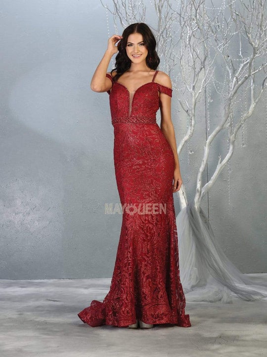 May Queen - Cold Shoulder Evening Dress RQ7830SC In Red