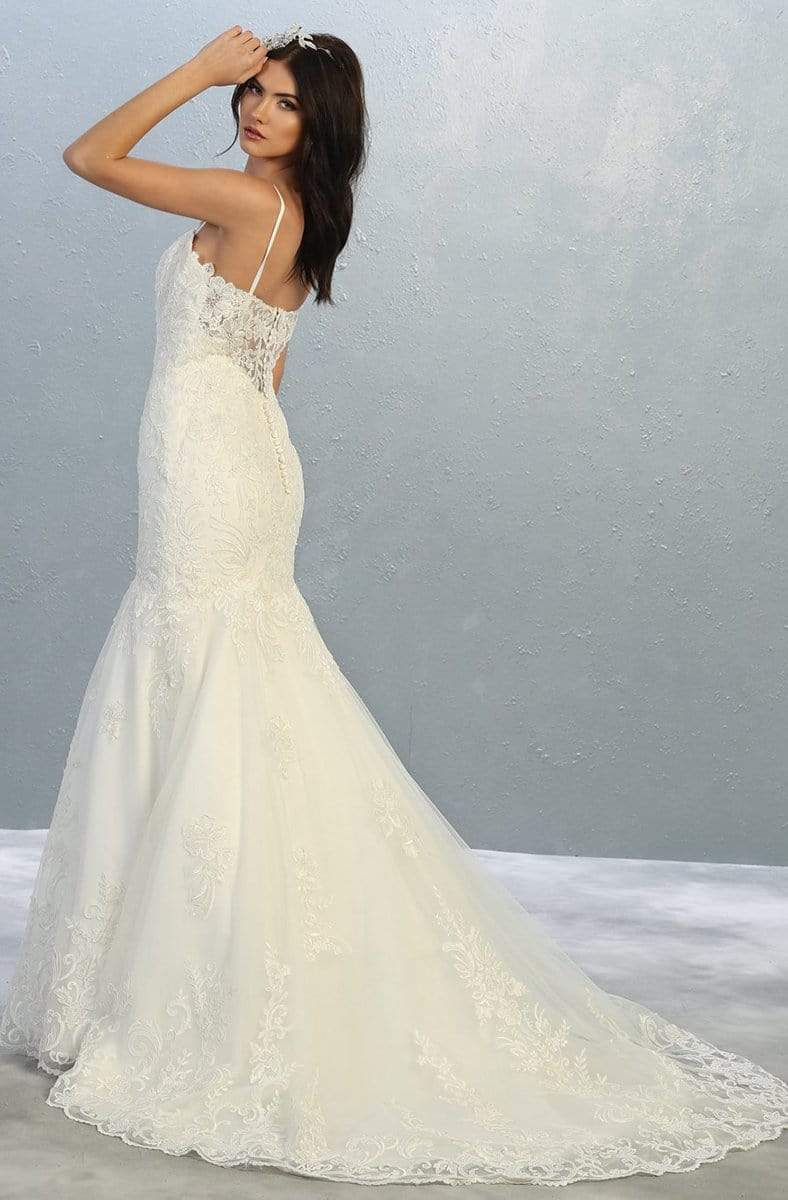 May Queen - RQ7857 Embroidered Sweetheart Trumpet Gown Wedding Dresses