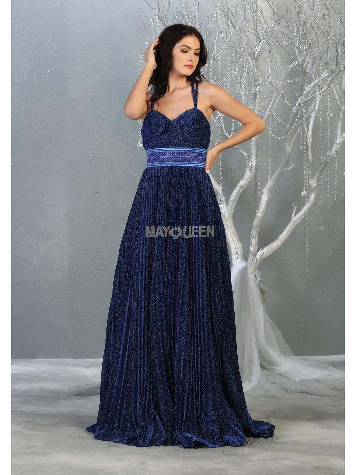 May Queen - RQ7869 Strappy Ruched Sweetheart A-Line Dress Prom Dresses