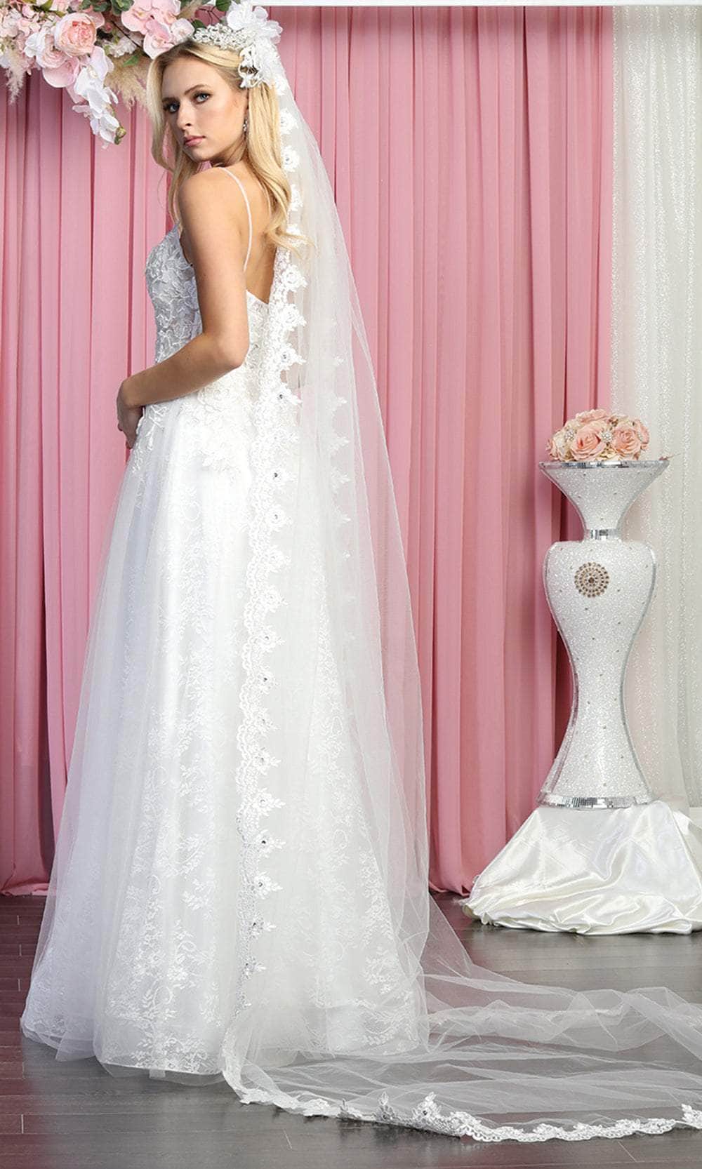 May Queen RQ7915 - Sleeveless Deep V-neck Bridal Gown Special Occasion Dress