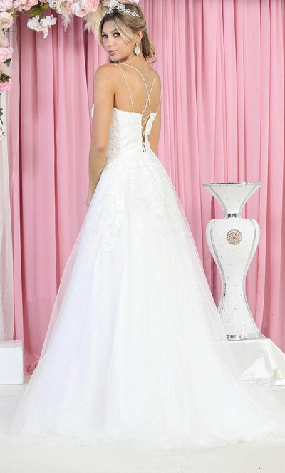 May Queen RQ7917 - Dual Strap A-Line Wedding Gown Special Occasion Dress