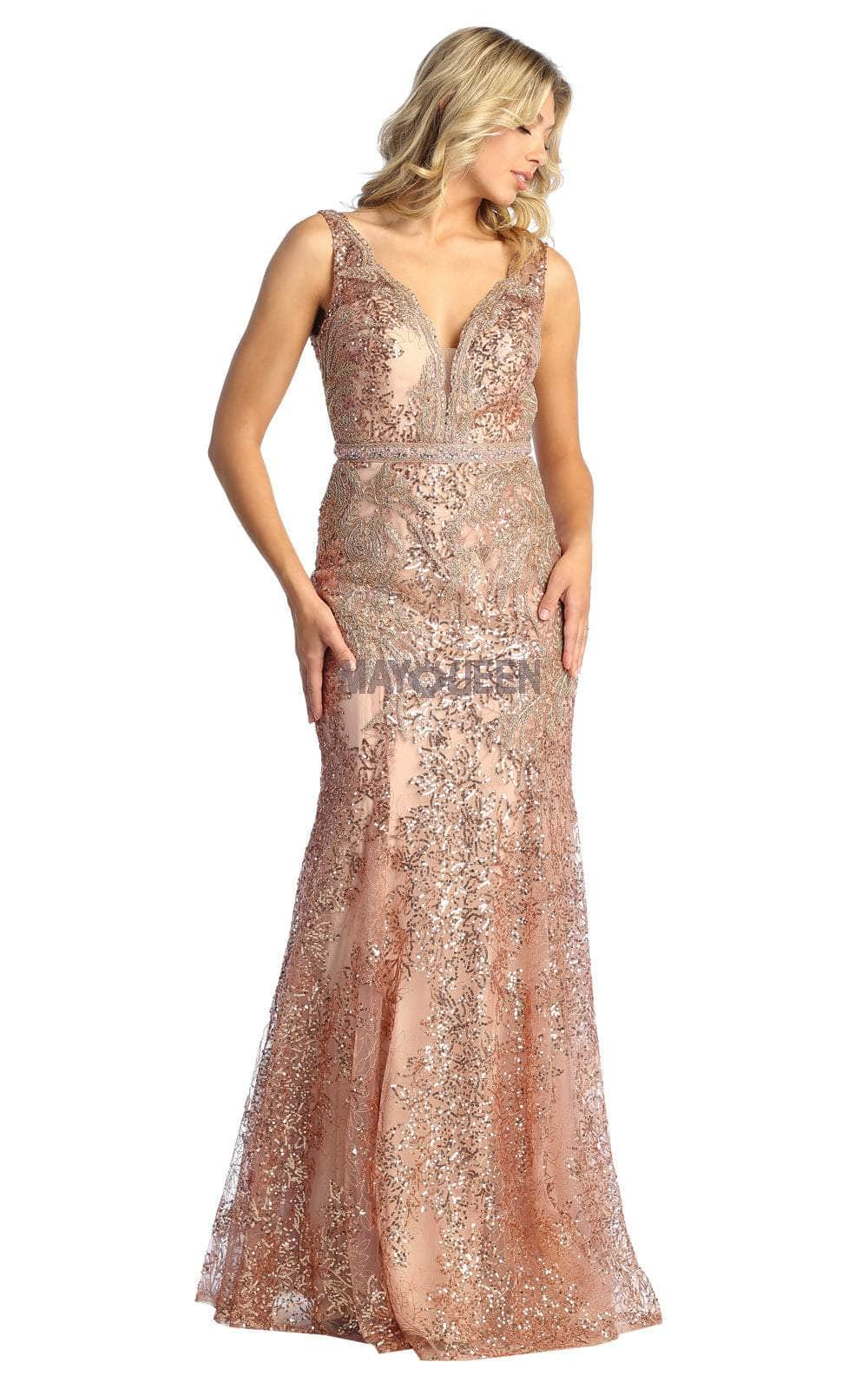 May Queen RQ7928 - Embellished Sheath Evening Dress Special Occasion Dress