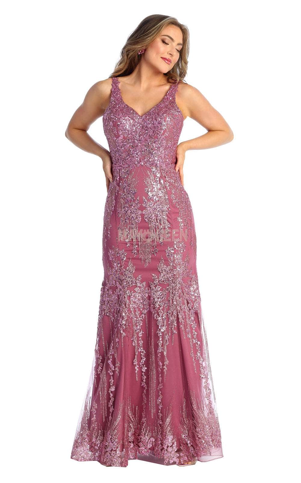 May Queen RQ7941 - Sequined Cut-out Evening Dress Special Occasion Dress