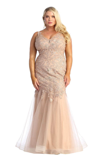 May Queen RQ7947 - Embroidered Trumpet Evening Dress Special Occasion Dress