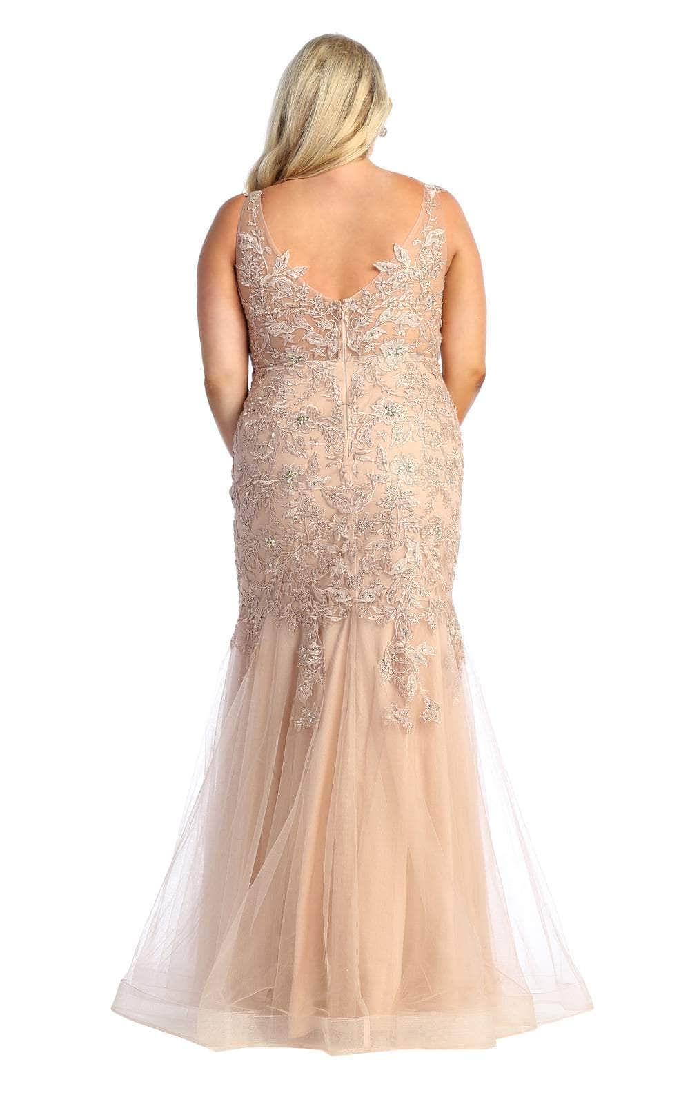 May Queen RQ7947 - Embroidered Trumpet Evening Dress Special Occasion Dress