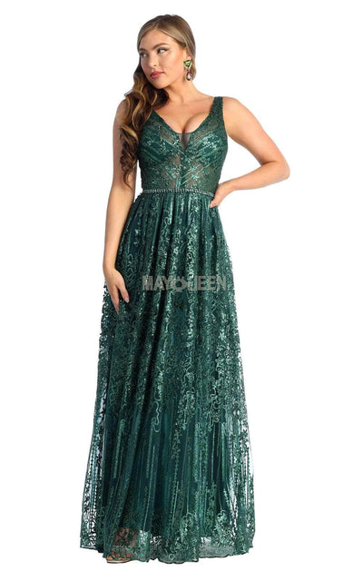 May Queen RQ7948 - Embroidered Illusion Bodice Dress Special Occasion Dress