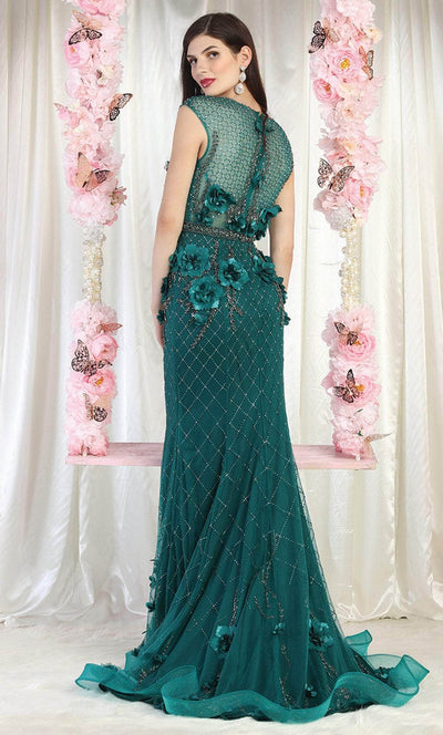 May Queen RQ7951 - Floral Embellished Evening Dress Evening Dresses