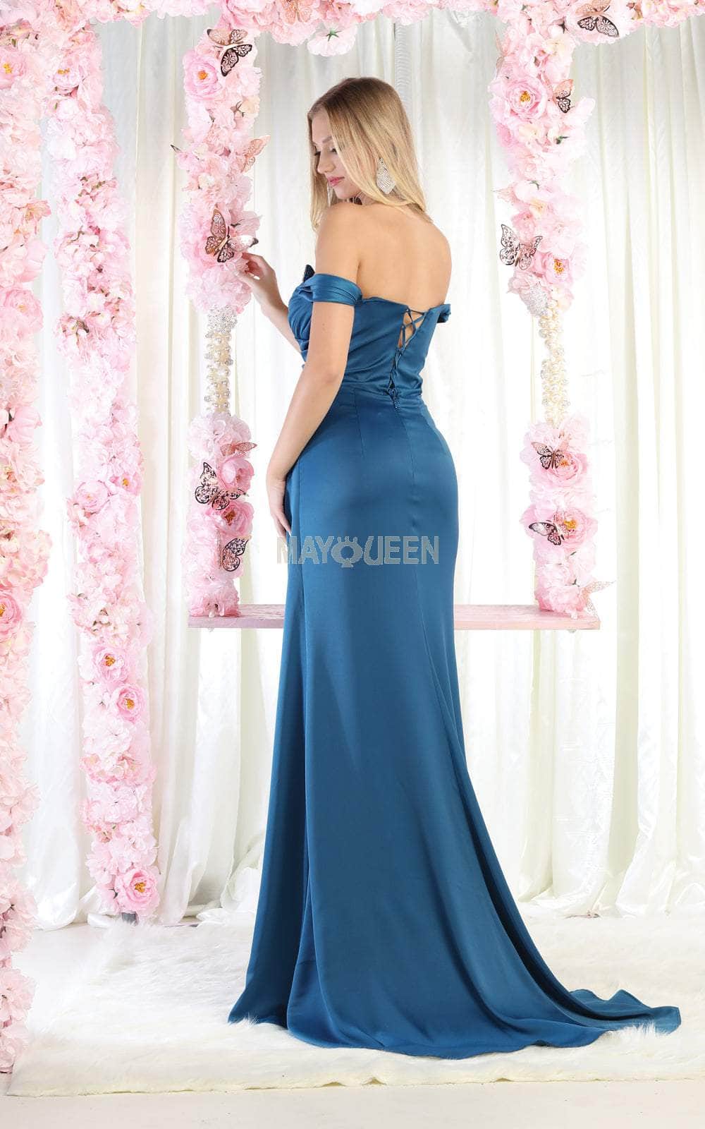 May Queen RQ7971 - Beaded Off-Shoulder Prom Dress Special Occasion Dress