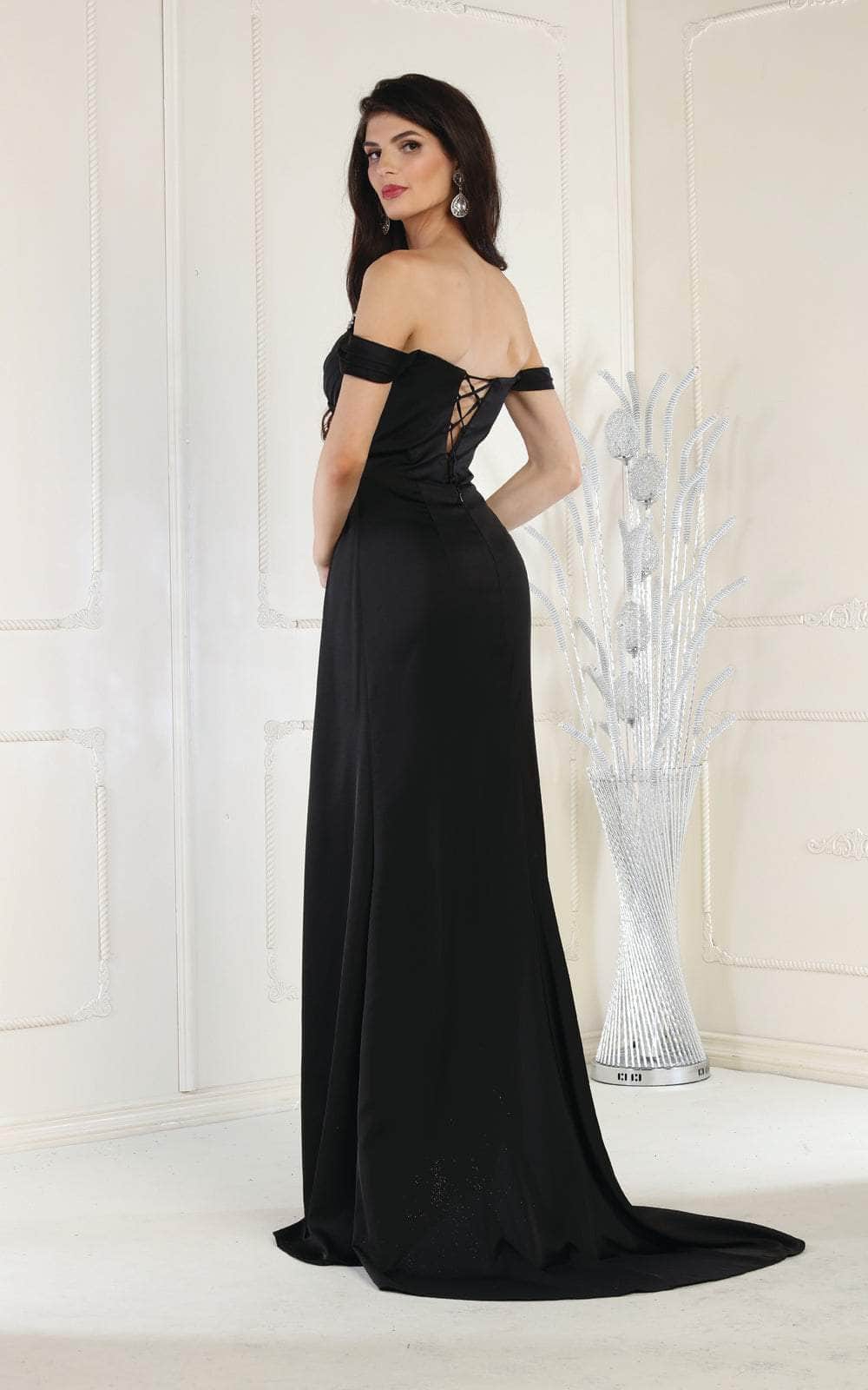 May Queen RQ7971 - Beaded Off-Shoulder Prom Dress Special Occasion Dress