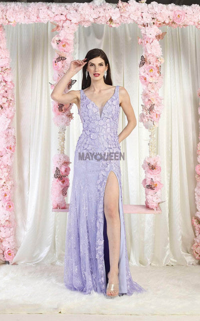 May Queen RQ7976 - Sleeveless 3D Embellished Evening Dress Special Occasion Dress