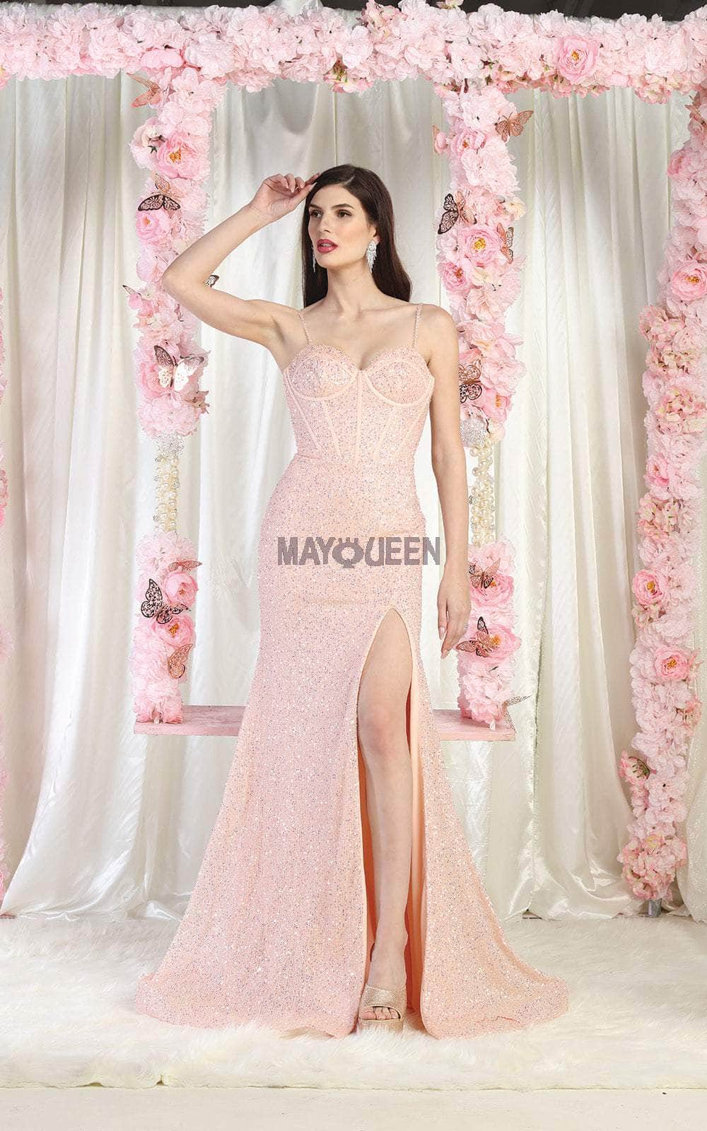 May Queen RQ7981 - Sleeveless Sequin Embellished Evening Dress Special Occasion Dress