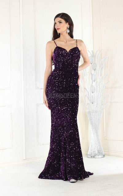 May Queen RQ7987 - Sequin Embellished Sleeveless Evening Dress Special Occasion Dress
