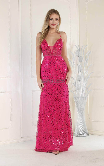 May Queen RQ7993 - Spaghetti-Strapped Column Sexy Dress Special Occasion Dress