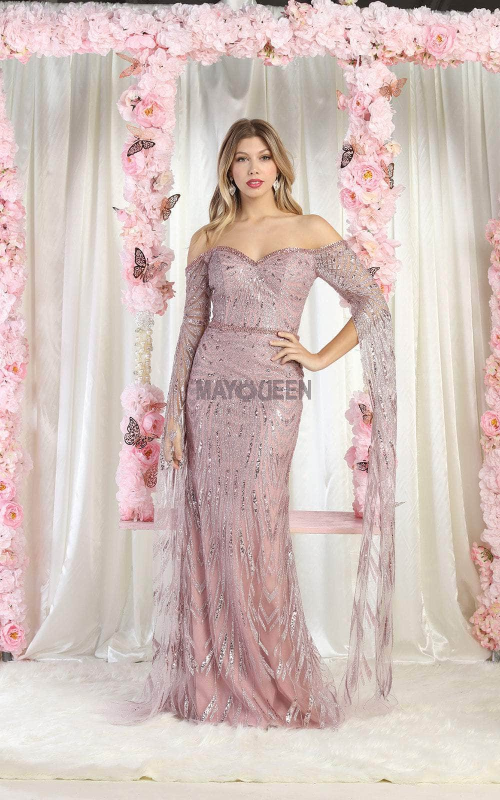 May Queen RQ8008 - Off Shoulder Gown