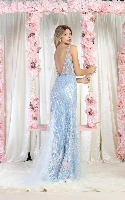 May Queen RQ8011 - Sheath Sequined Sleeveless Gown Special Occasion Dress