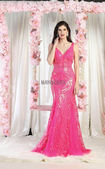 May Queen RQ8011 - Sheath Sequined Sleeveless Gown Special Occasion Dress