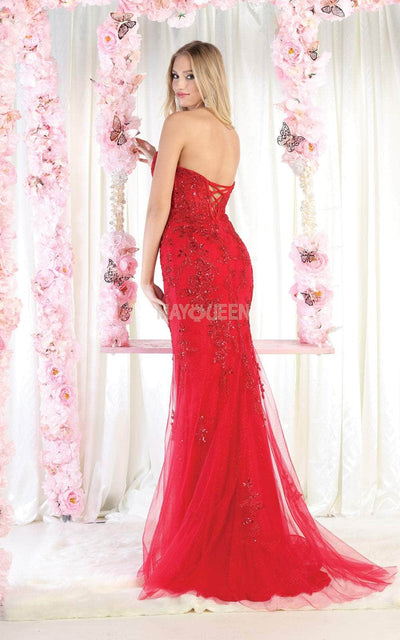 May Queen RQ8013 - Strapless Embellished Evening Dress Special Occasion Dress