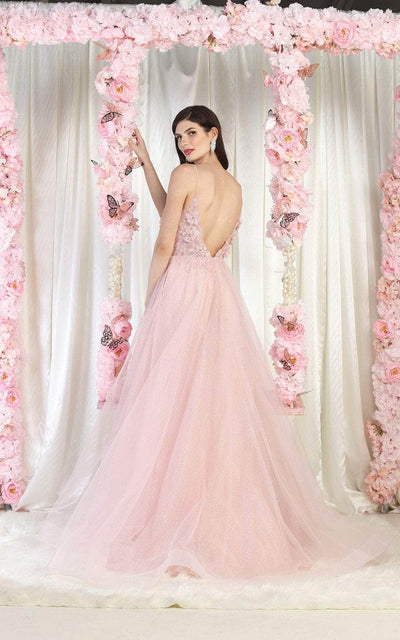 May Queen RQ8024 - Floral Appliqued Gown