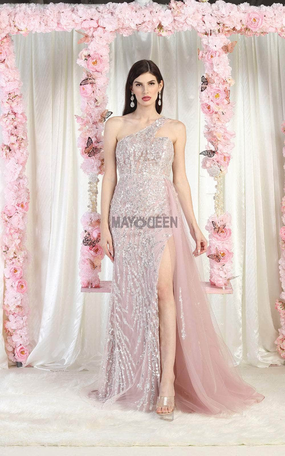 May Queen RQ8026 - Beaded Lace Gown