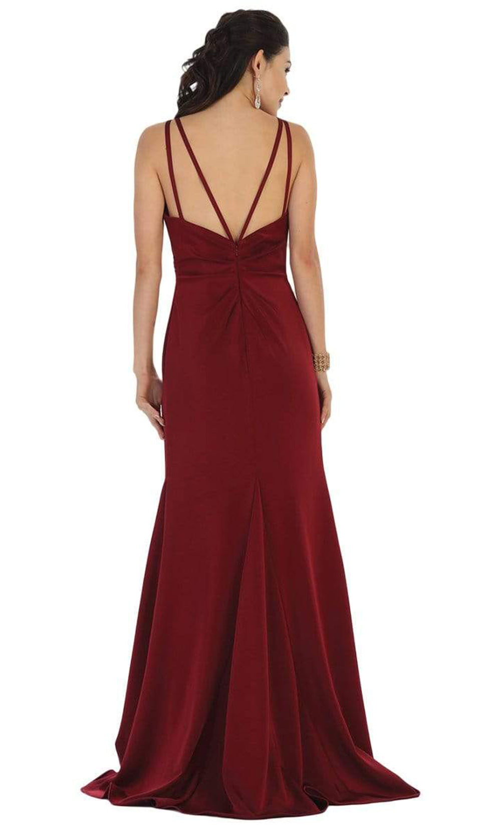 May Queen - Sleeveless Pleated High Front Slit A-Line Dress MQ1469 - 1 pc Black In Size 12 Available CCSALE 12 / Black
