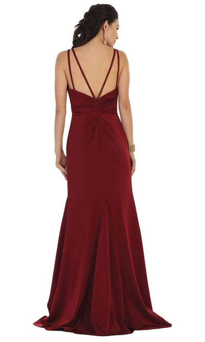 May Queen - Sleeveless Pleated High Front Slit A-Line Dress MQ1469 - 1 pc Black In Size 12 Available CCSALE 12 / Black