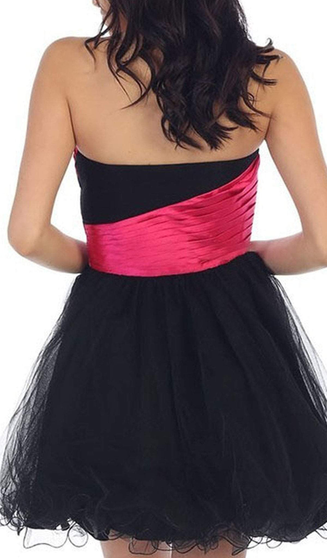 May Queen - Strapless Pleated Straight-Across Cocktail Dress Special Occasion Dress