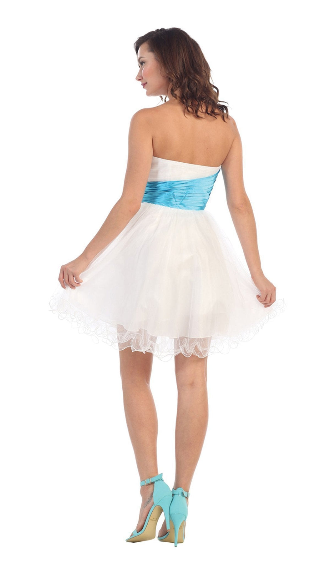 May Queen - Strapless Pleated Straight-Across Cocktail Dress Special Occasion Dress