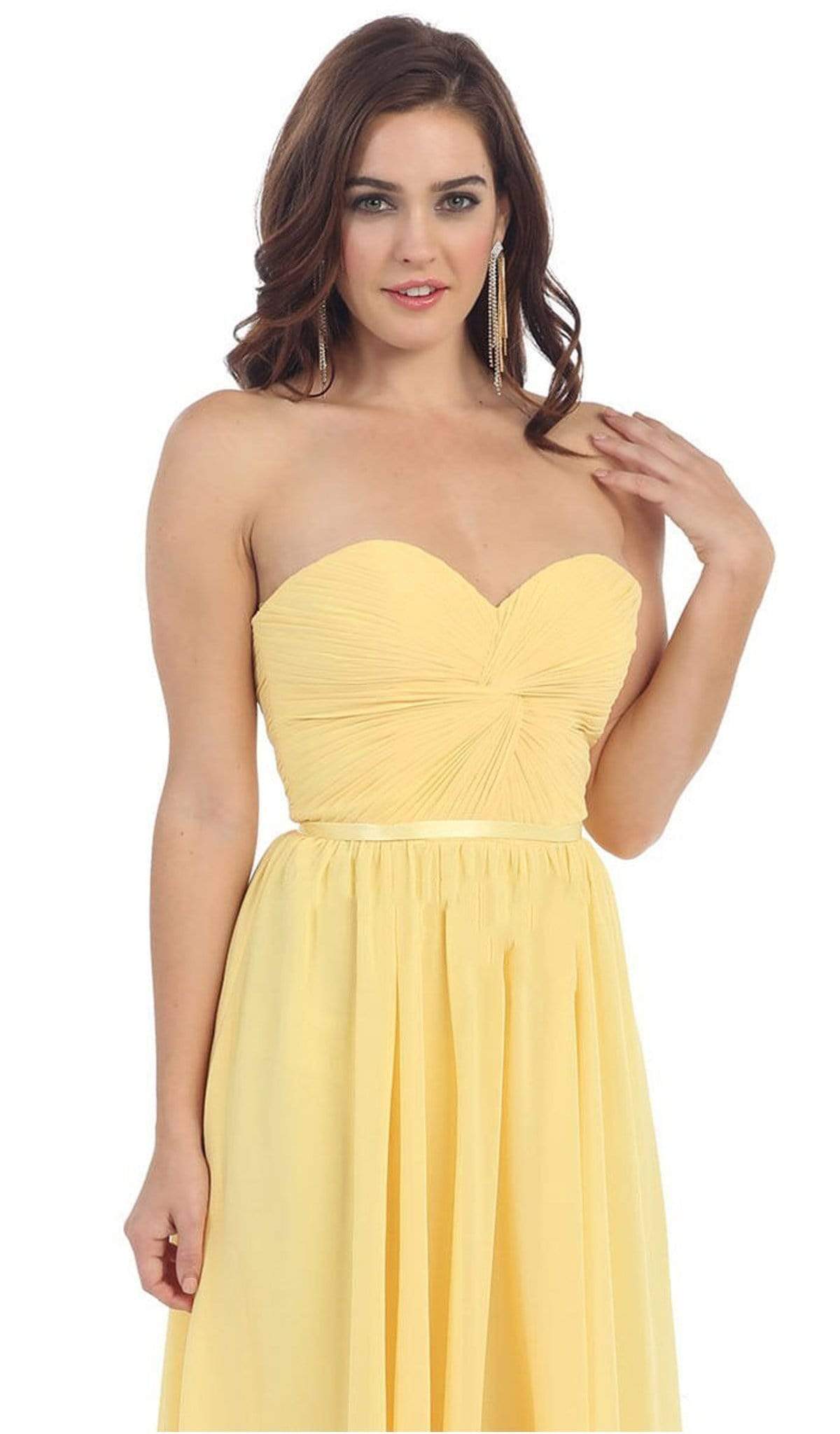 May Queen - Strapless Ruched Sweetheart Chiffon Prom Dress Special Occasion Dress