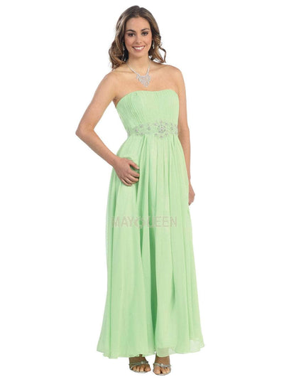 May Queen - Strapless Shirred Sweetheart Chiffon Evening Dress Special Occasion Dress