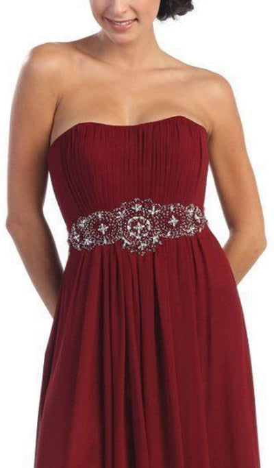 May Queen - Strapless Shirred Sweetheart Chiffon Evening Dress Special Occasion Dress
