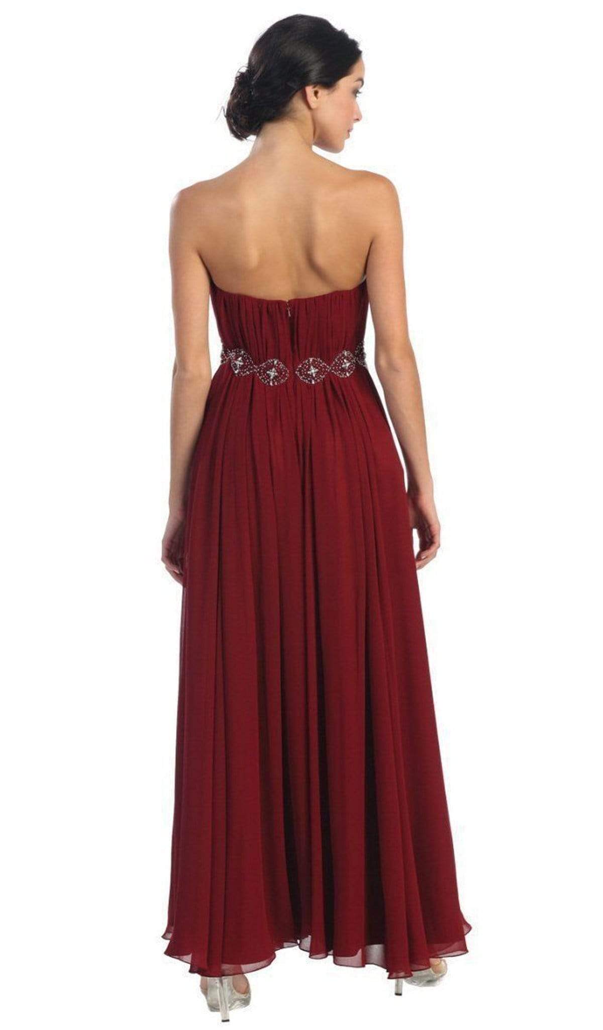May Queen - Strapless Shirred Sweetheart Chiffon Evening Dress Special Occasion Dress