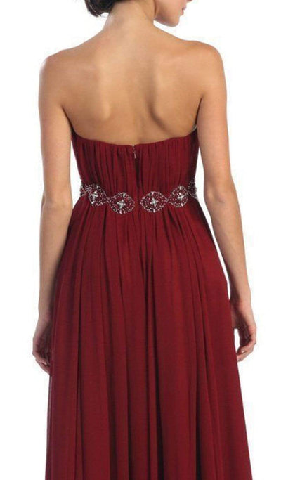 May Queen - Strapless Shirred Sweetheart Chiffon Evening Dress Special Occasion Dress