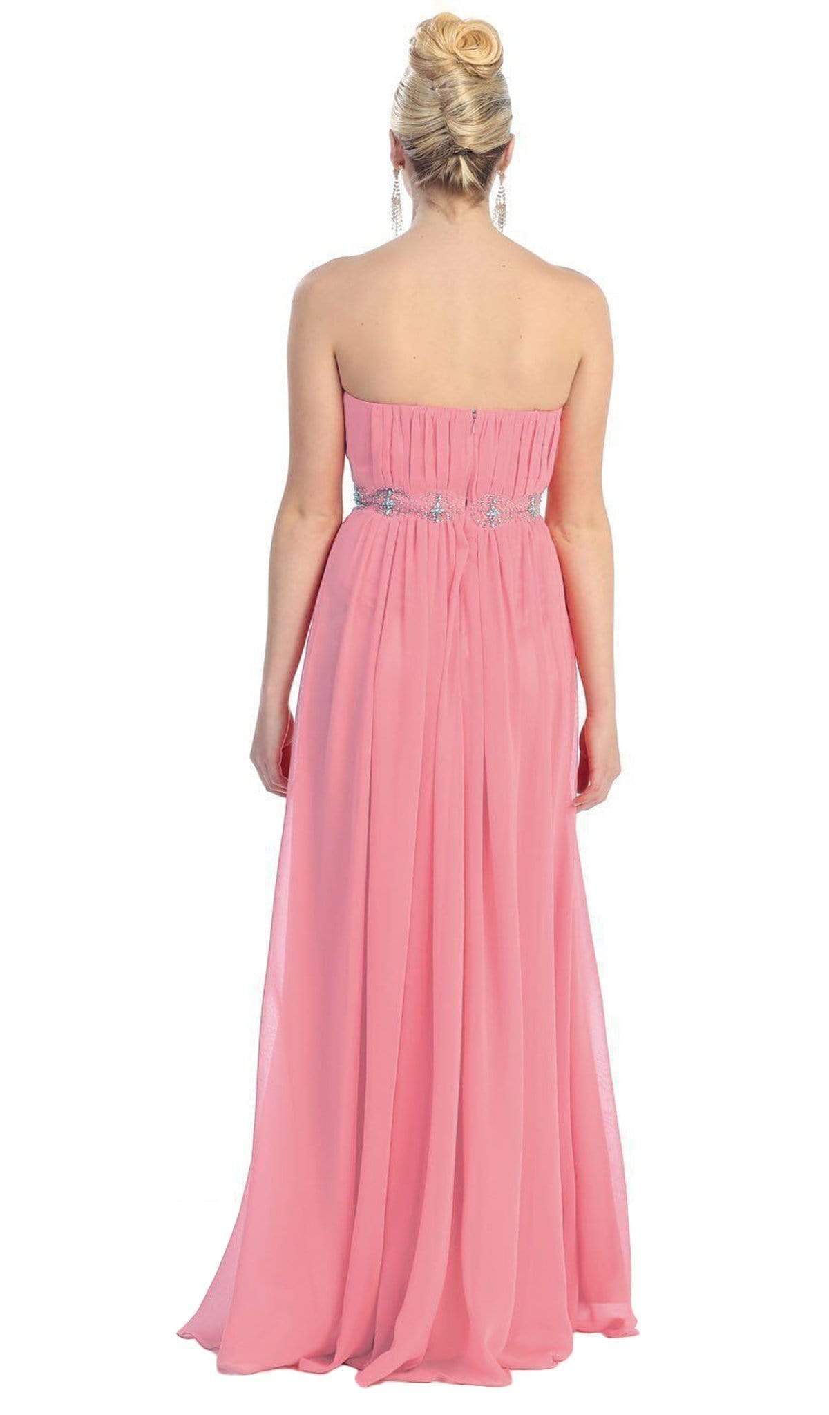 May Queen - Strapless Shirred Sweetheart Chiffon Evening Dress Special Occasion Dress