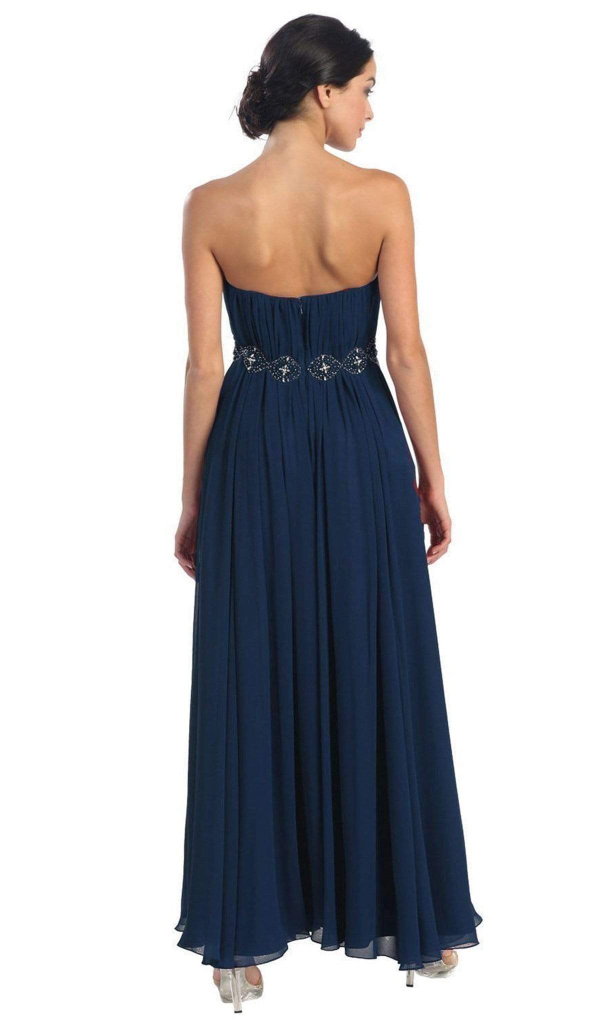 May Queen - Strapless Shirred Sweetheart Chiffon Evening Dress Special Occasion Dress
