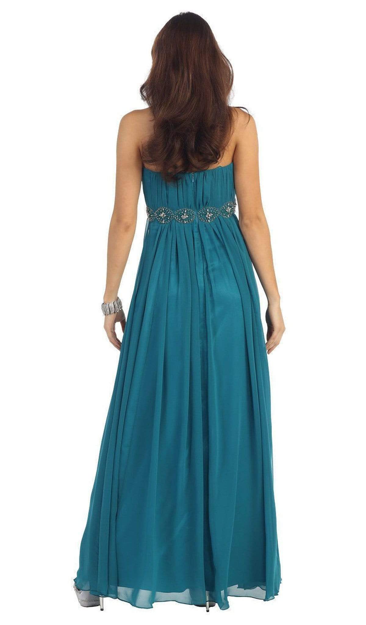 May Queen - Strapless Shirred Sweetheart Chiffon Evening Dress Special Occasion Dress
