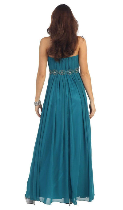 May Queen - Strapless Shirred Sweetheart Chiffon Evening Dress Special Occasion Dress