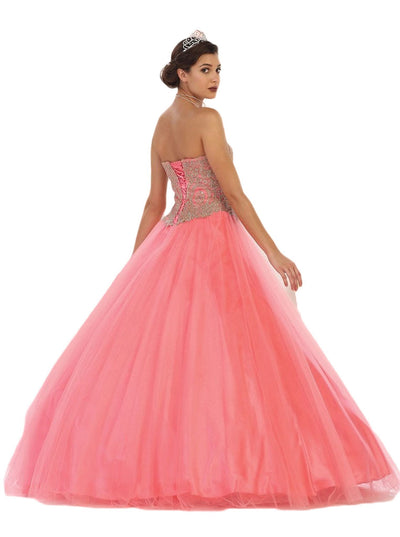May Queen - Strapless Sweetheart Gilded Quinceanera Ballgown LK-74 Special Occasion Dress