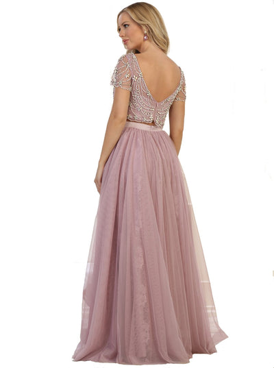 May Queen - Two Piece Bedazzled Bateau Evening Ballgown Special Occasion Dress