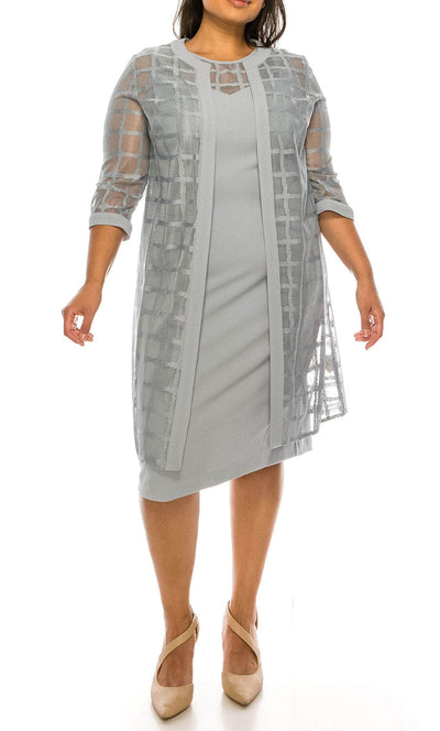 Maya Brooke 26367 - Jewel Neck Lace Jacket Formal Dress Special Occasion Dress 0 / Artic