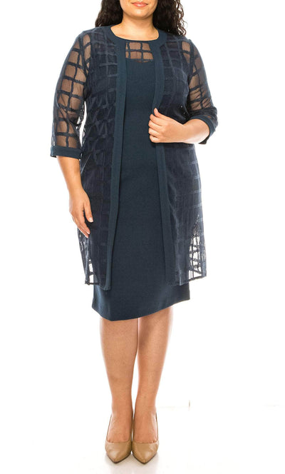 Maya Brooke 26367 - Jewel Neck Lace Jacket Formal Dress Special Occasion Dress 0 / Slate