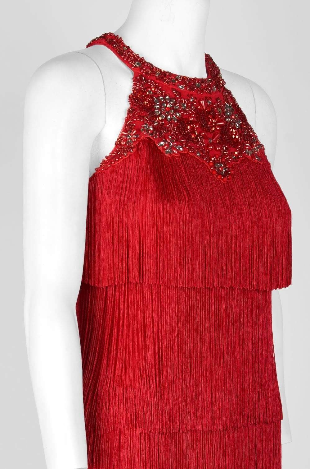 Aidan Mattox MD1E202713 - Short Tassel Sheath Dress - Sleeveless, Beaded, Jewel Accent, Back Keyhole, Tiered Sheath Skirt, Tassel ADASA Aidan Mattox MD1E202713 - Short Tassel Sheath Dress - Sleeveless, Beaded, Jewel Accent, Back Keyhole, Tiered Sheath Skirt, Tassel ADASA