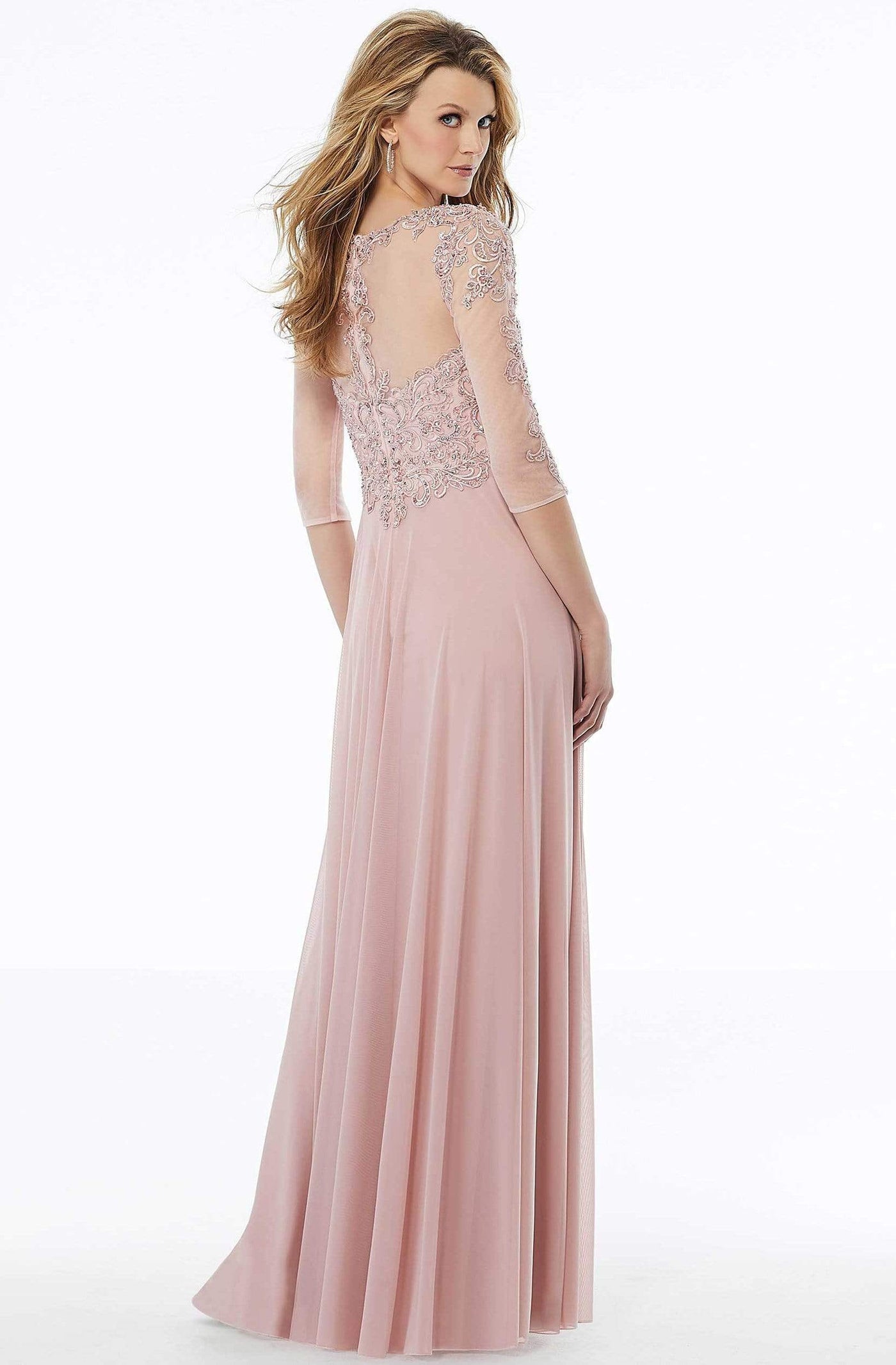 MGNY By Mori Lee - 72120 Embroidered V-neck A-line Dress Mother of the Bride Dresses