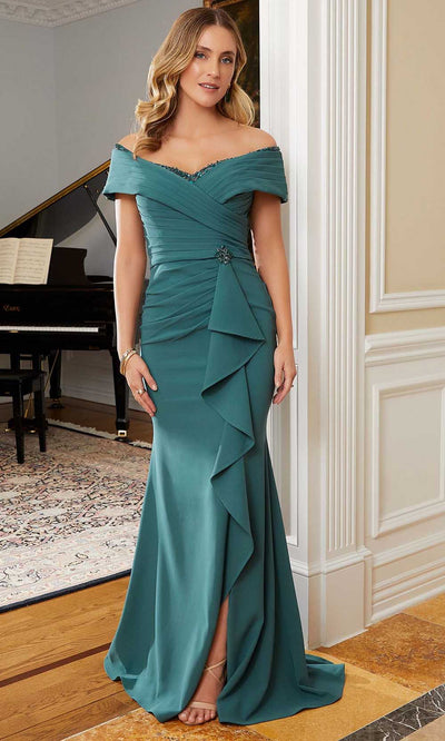 MGNY by Mori Lee 72827 - Draped Gown 00 / Teal