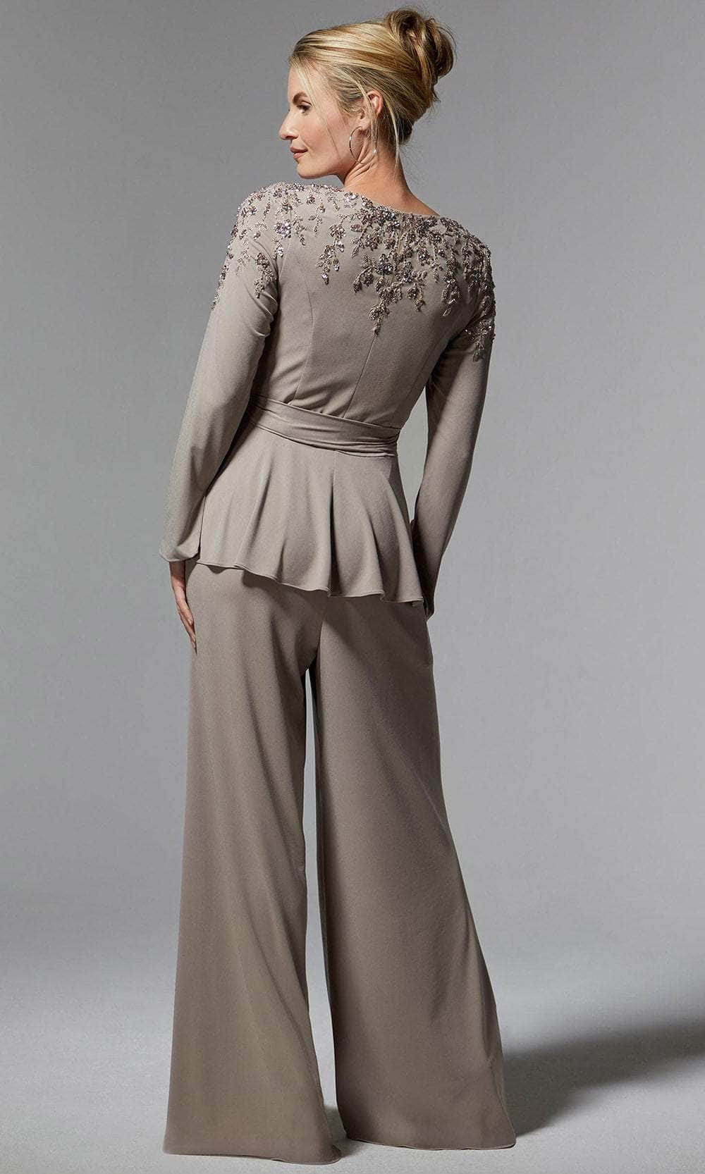 MGNY by Mori Lee 72911 - Long Sleeve Embroidered Pantsuit Formal Pantsuits