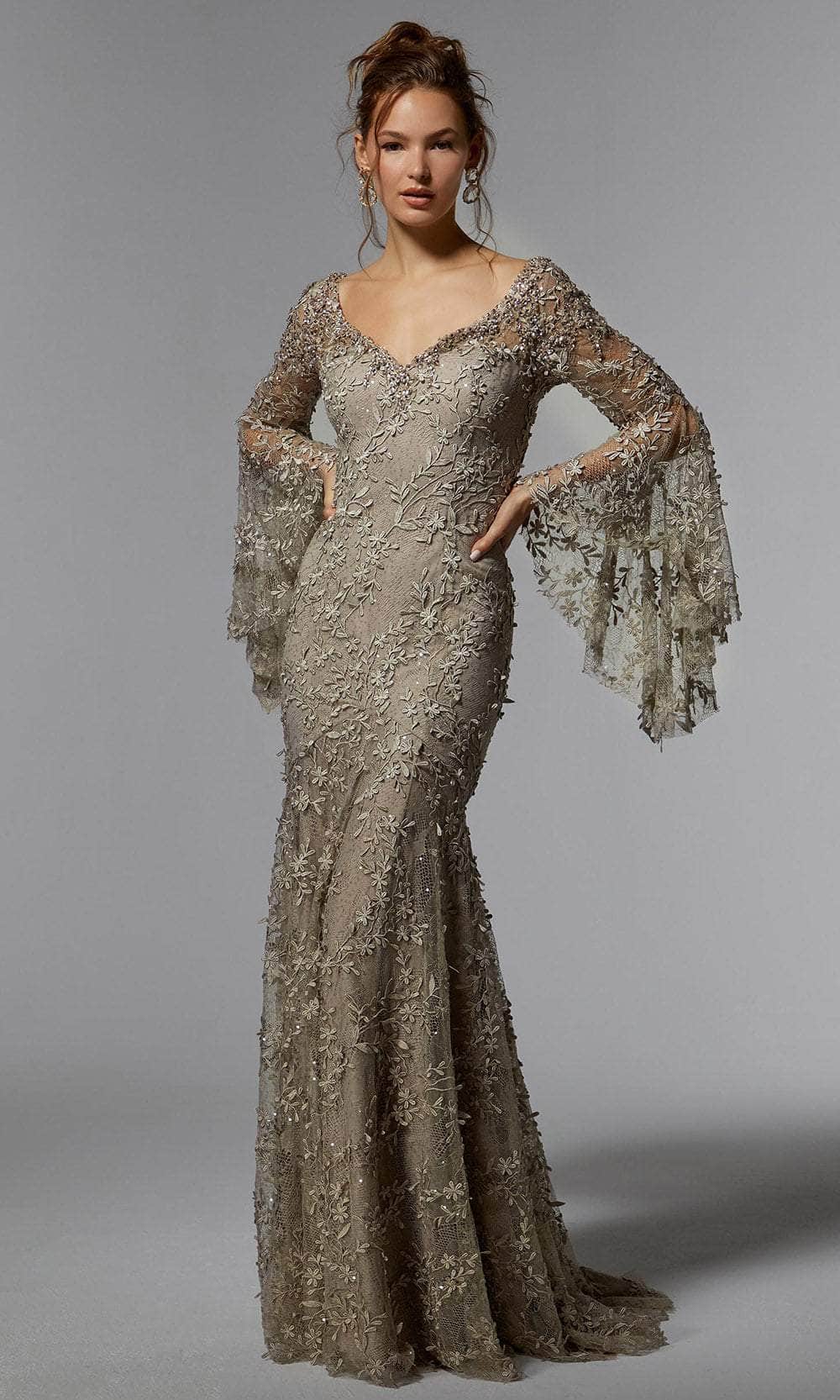 MGNY by Mori Lee 72930 - Lace V-Neck Evening Dress Prom Dress