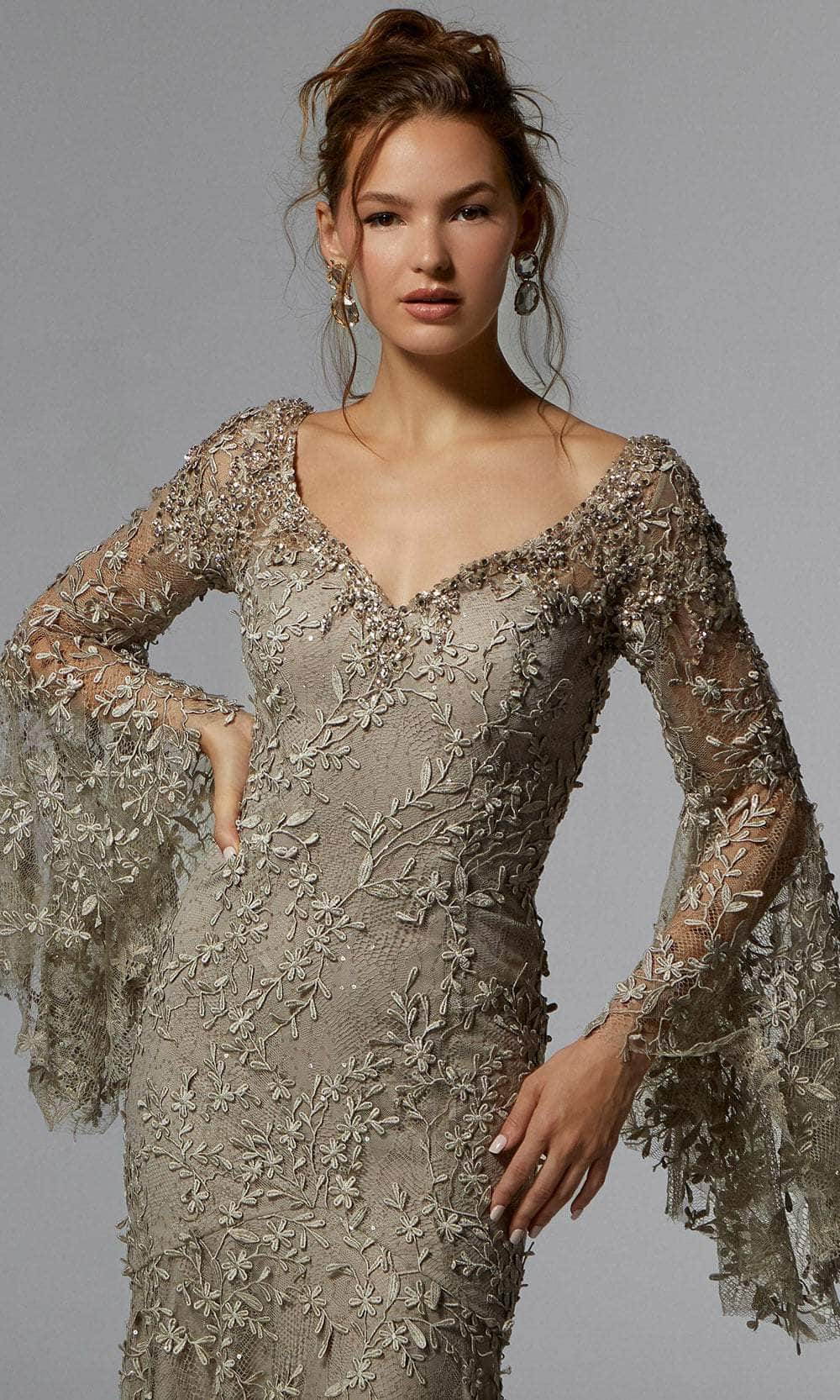 MGNY by Mori Lee 72930 - Lace V-Neck Evening Dress Prom Dress