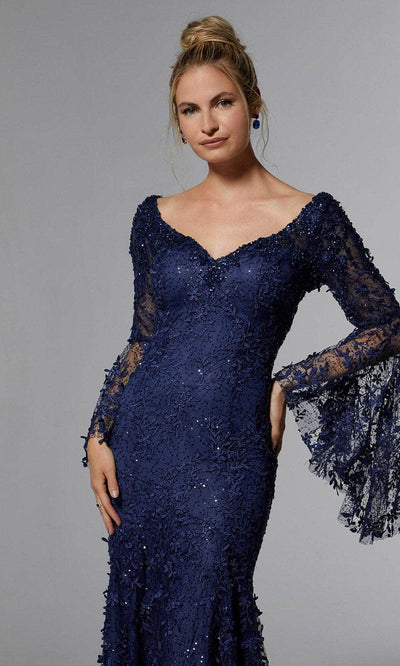 MGNY by Mori Lee 72930 - Lace V-Neck Evening Dress Prom Dress