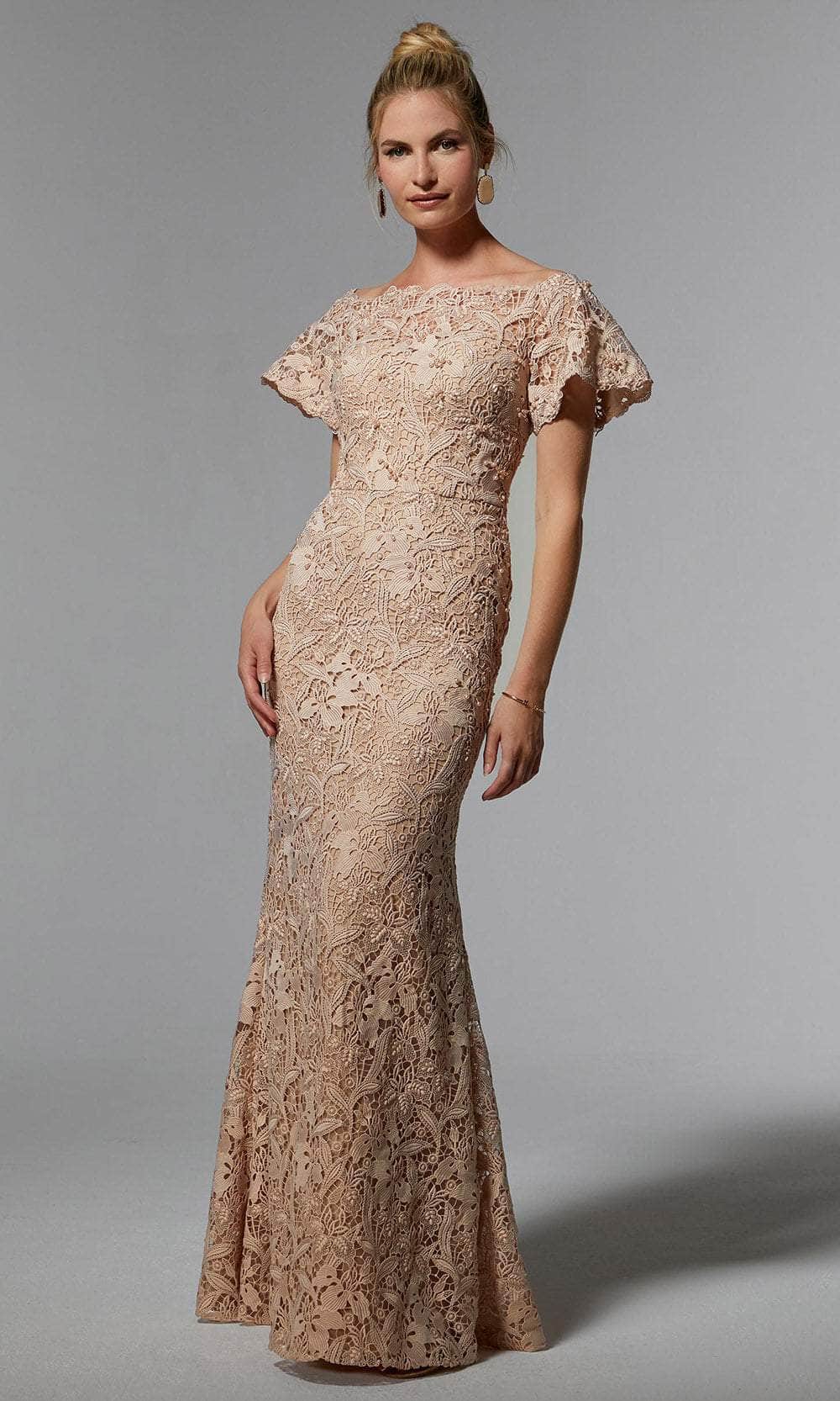 MGNY by Mori Lee 72931SC - Flutter Sleeve Lace Evening Dress Evening Dresses