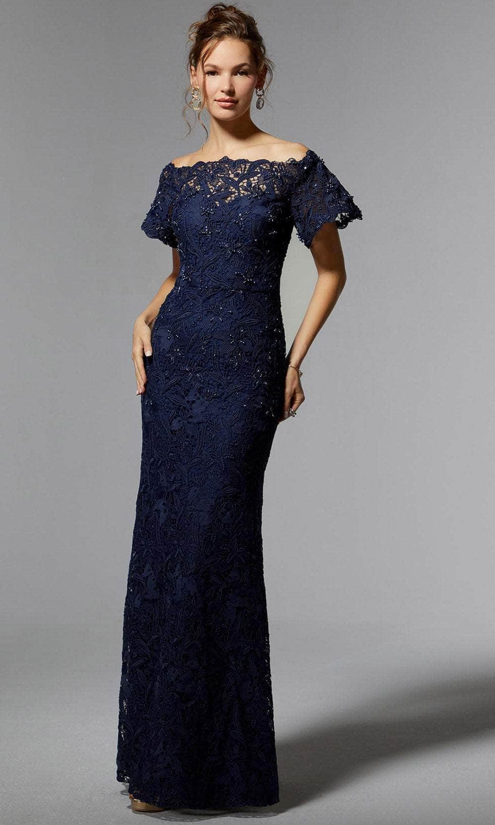 MGNY by Mori Lee 72931SC - Flutter Sleeve Lace Evening Dress Evening Dresses